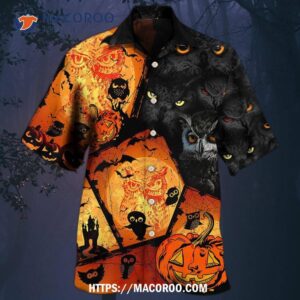 Halloween Owl Pumpkin Scary Hawaiian Shirt