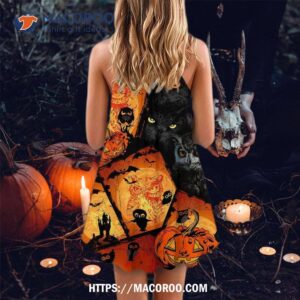 halloween owl pumpkin scary summer dress 2