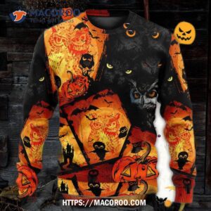 halloween owl pumpkin scary sweater ugly christmas sweaters 4