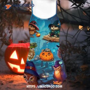 halloween owl witch sky night summer dress 4