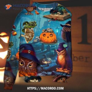 Halloween Owl Witch Sky Night Sweater