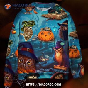 Halloween Owl Witch Sky Night Sweater