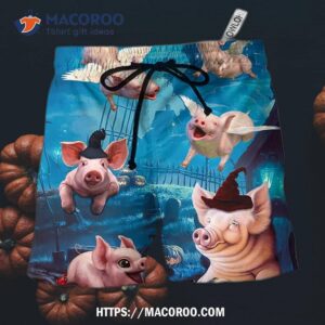 Halloween Pig Fly Pumpkin Scary Hawaii Shorts