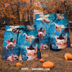 Halloween Pig Fly Pumpkin Scary Hawaii Shorts