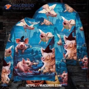halloween pig fly pumpkin scary sweater ugly christmas sweaters 2