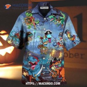 Halloween Pirate Dinosaur Scary Hawaiian Shirt