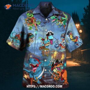 Halloween Pirate Dinosaur Scary Hawaiian Shirt