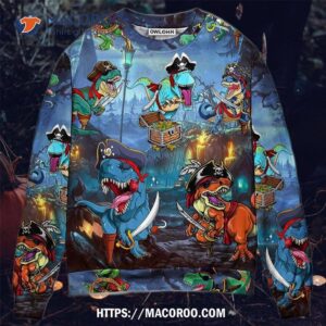 halloween pirate dinosaur scary sweater 0