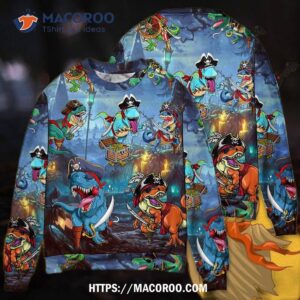 halloween pirate dinosaur scary sweater 2