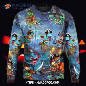 halloween pirate dinosaur scary sweater 3