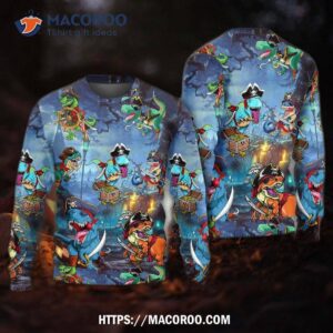 halloween pirate dinosaur scary sweater 5