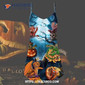 halloween pirate skeleton scary summer dress 3