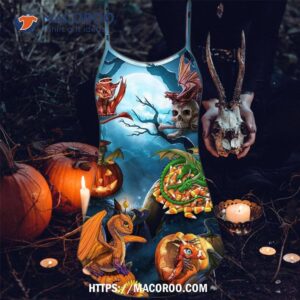 halloween pirate skeleton scary summer dress 4