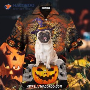 halloween pug my lovely dog hawaiian shirt 0