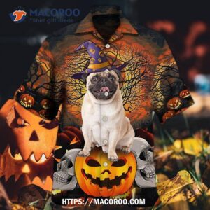 halloween pug my lovely dog hawaiian shirt 1