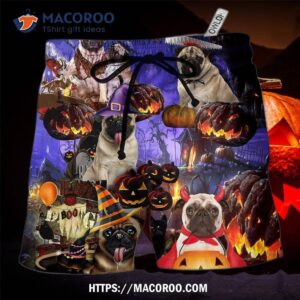 Halloween Pug Never Mind The Witch Hawaii Shorts