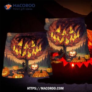 Halloween Pumpkin Burning Crazy Style Hawaii Shorts