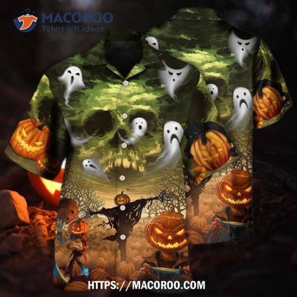 Halloween Pumpkin Crazy Ghost Hawaiian Shirt