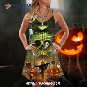 halloween pumpkin crazy ghost style summer dress 1