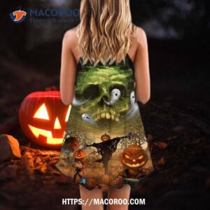 halloween pumpkin crazy ghost style summer dress 2