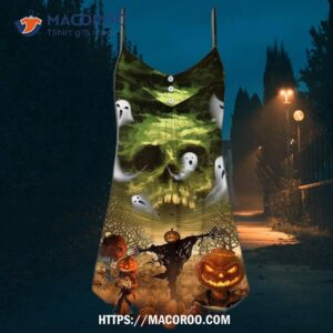 halloween pumpkin crazy ghost style summer dress 3