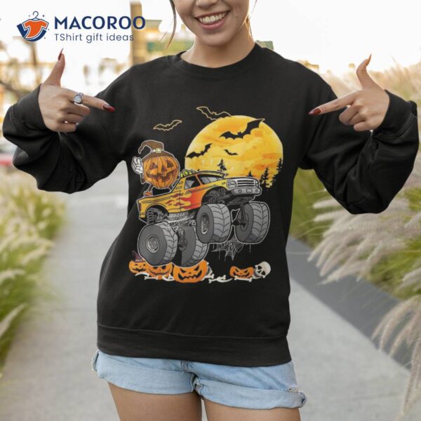 Halloween Pumpkin Monster Truck Funny Costume Shirt