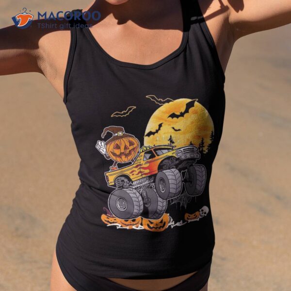Halloween Pumpkin Monster Truck Funny Costume Shirt