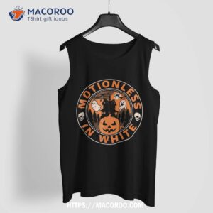 halloween pumpkin scary funny motionlesses in white shirt tank top