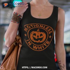 halloween pumpkin scary funny motionlesses in white shirt tank top 4