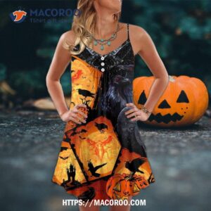 Halloween Raven Pumpkin Scary Summer Dress
