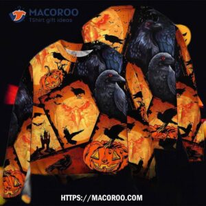 halloween raven pumpkin scary sweater ugly christmas sweaters 2