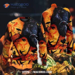 halloween raven pumpkin scary sweater ugly christmas sweaters 5