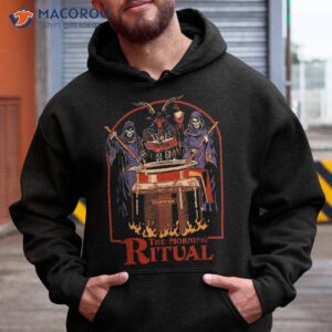 halloween satan skeleton the morning ritual coffee lovers shirt hoodie