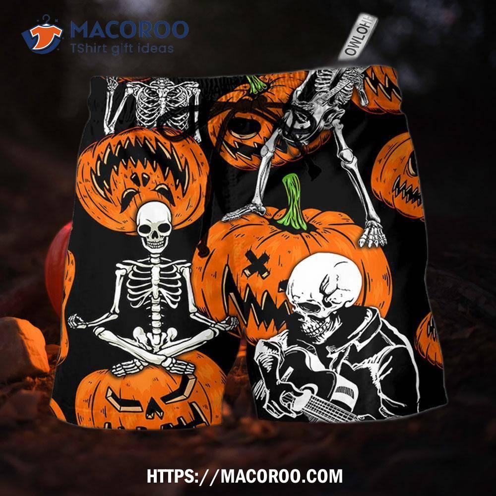 Halloween Skeleton Pumpkin Scary Hawaii Shorts Halloween Skeleton Pumpkin Scary Hawaii Shorts