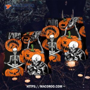 Halloween Skeleton Pumpkin Scary Hawaii Shorts 1 halloween skeleton pumpkin scary hawaii shorts 1