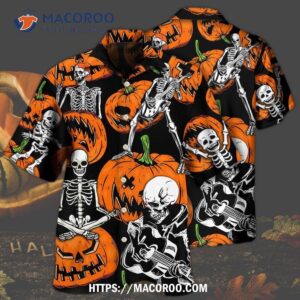 Halloween Skeleton Pumpkin Scary Hawaiian Shirt 2 halloween skeleton pumpkin scary hawaiian shirt 2