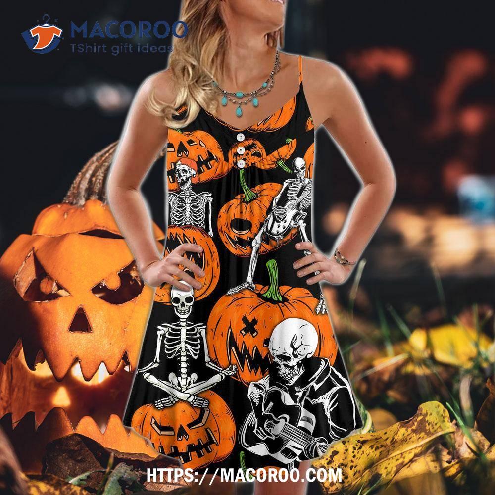 Halloween Skeleton Pumpkin Scary Summer Dress 5 Halloween Skeleton Pumpkin Scary Summer Dress