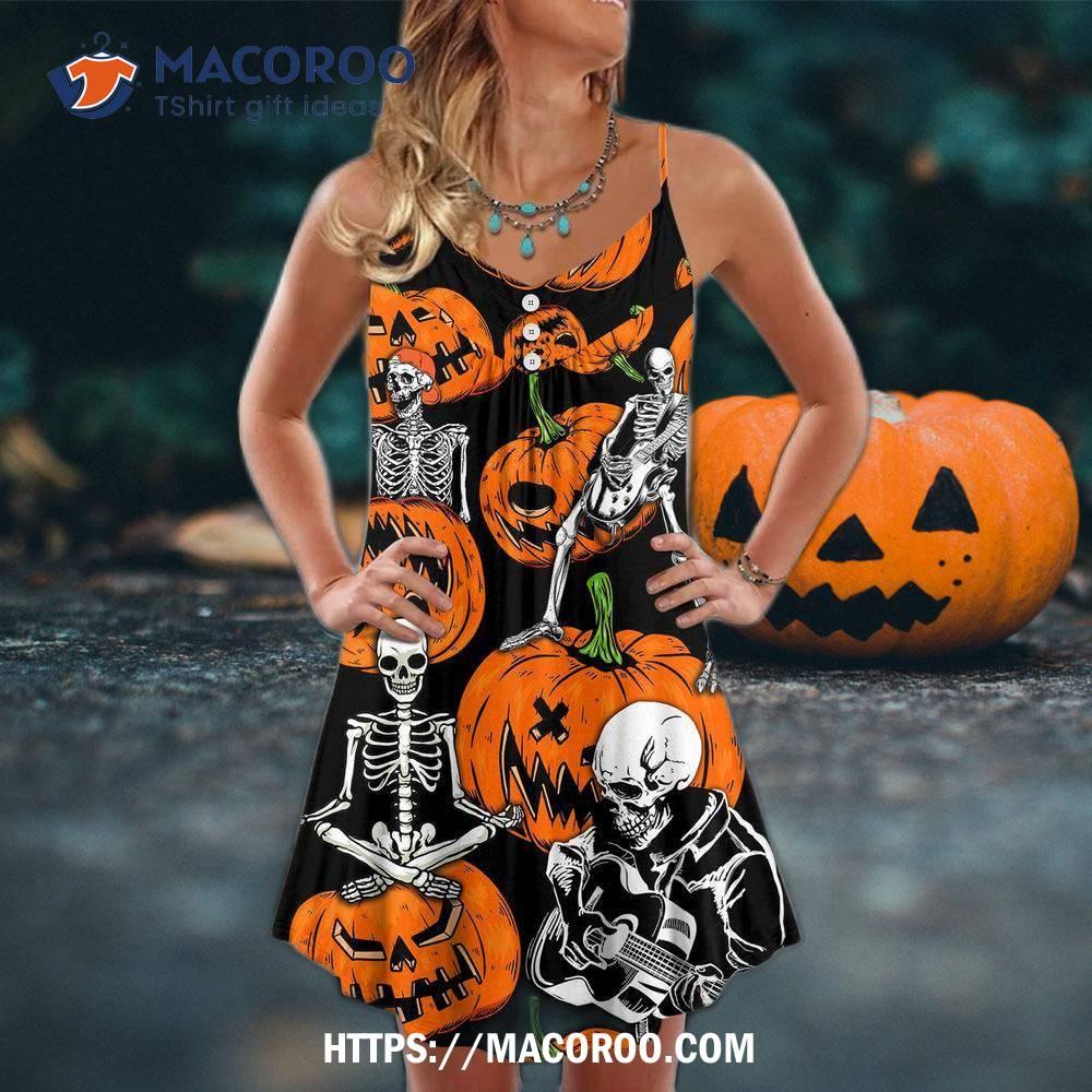Halloween Skeleton Pumpkin Scary Summer Dress 6 Halloween Skeleton Pumpkin Scary Summer Dress