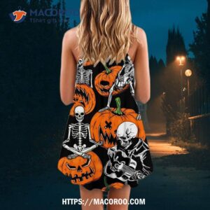 Halloween Skeleton Pumpkin Scary Summer Dress 2 halloween skeleton pumpkin scary summer dress 2