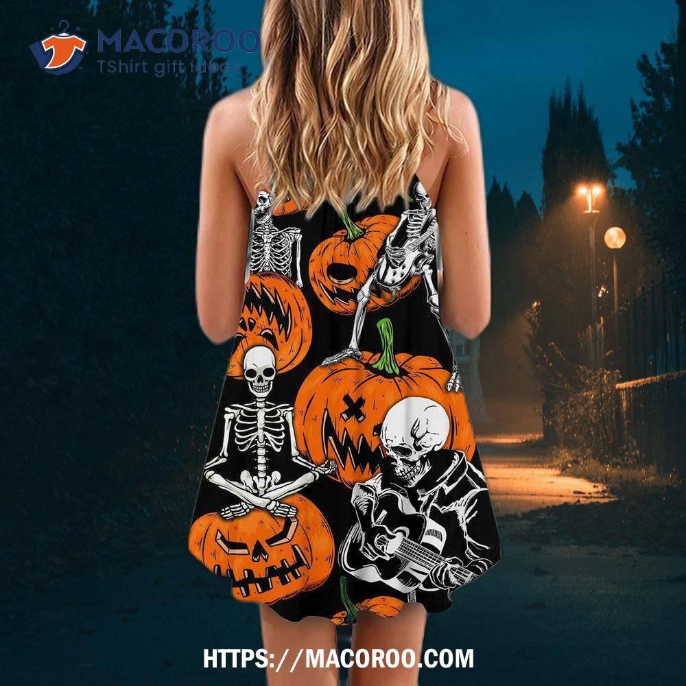 Halloween Skeleton Pumpkin Scary Summer Dress 7 Halloween Skeleton Pumpkin Scary Summer Dress