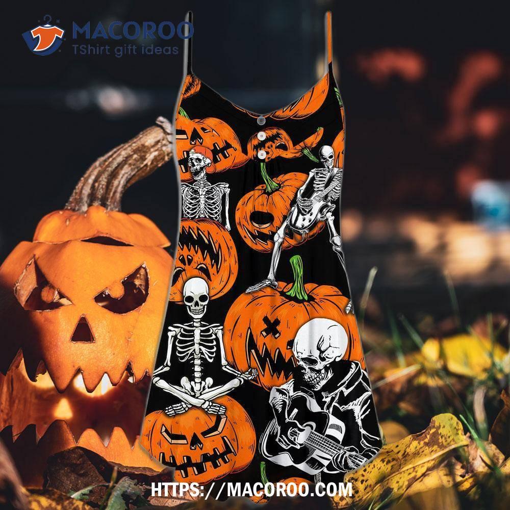 Halloween Skeleton Pumpkin Scary Summer Dress 8 Halloween Skeleton Pumpkin Scary Summer Dress