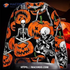 Halloween Skeleton Pumpkin Scary Sweater