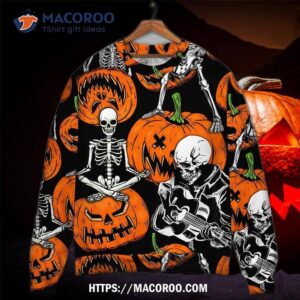 Halloween Skeleton Pumpkin Scary Sweater