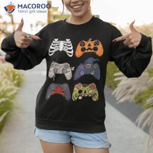 halloween skeleton zombie gaming controllers mummy boys kids shirt sweatshirt