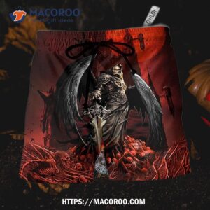 halloween skull dark blood night scary style hawaii shorts 0