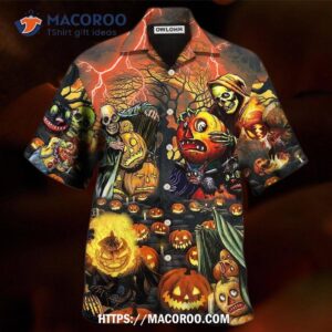 Halloween Skull Dark Pumpkin Scary Hawaiian Shirt