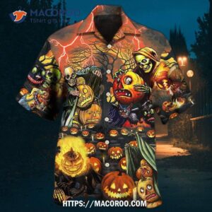 Halloween Skull Dark Pumpkin Scary Hawaiian Shirt