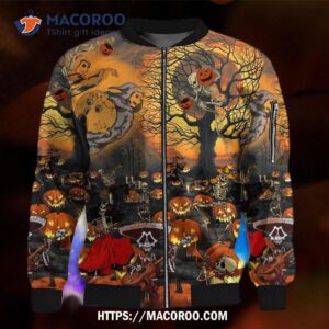 Halloween Skull Darkness Bomber Jacket