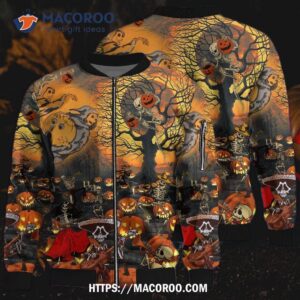 halloween skull darkness bomber jacket 2