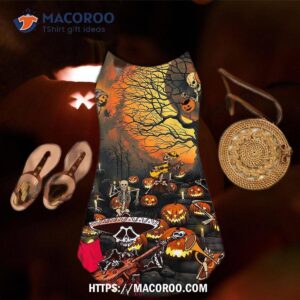 halloween skull darkness night summer dress 2